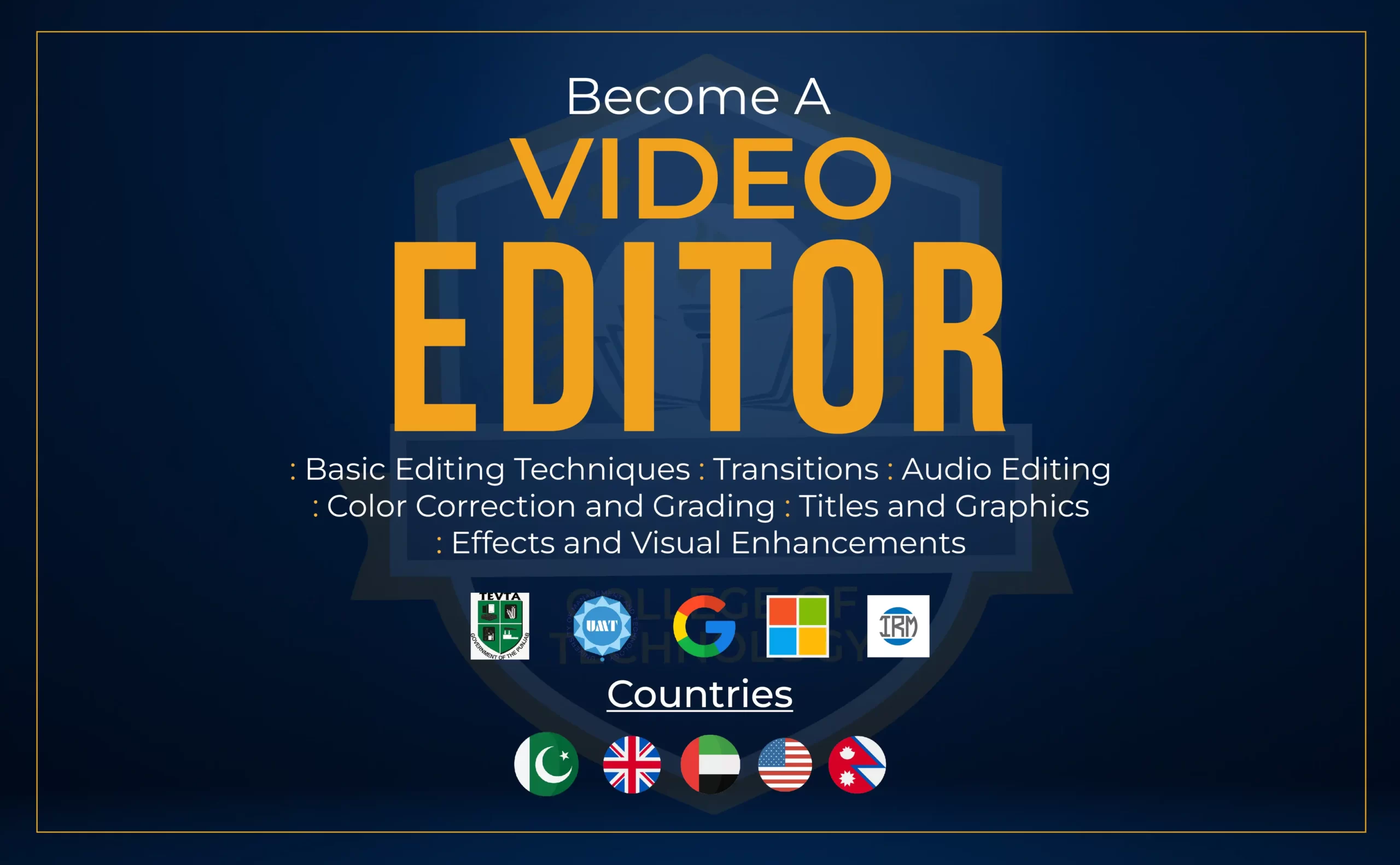 video editing course in lahore