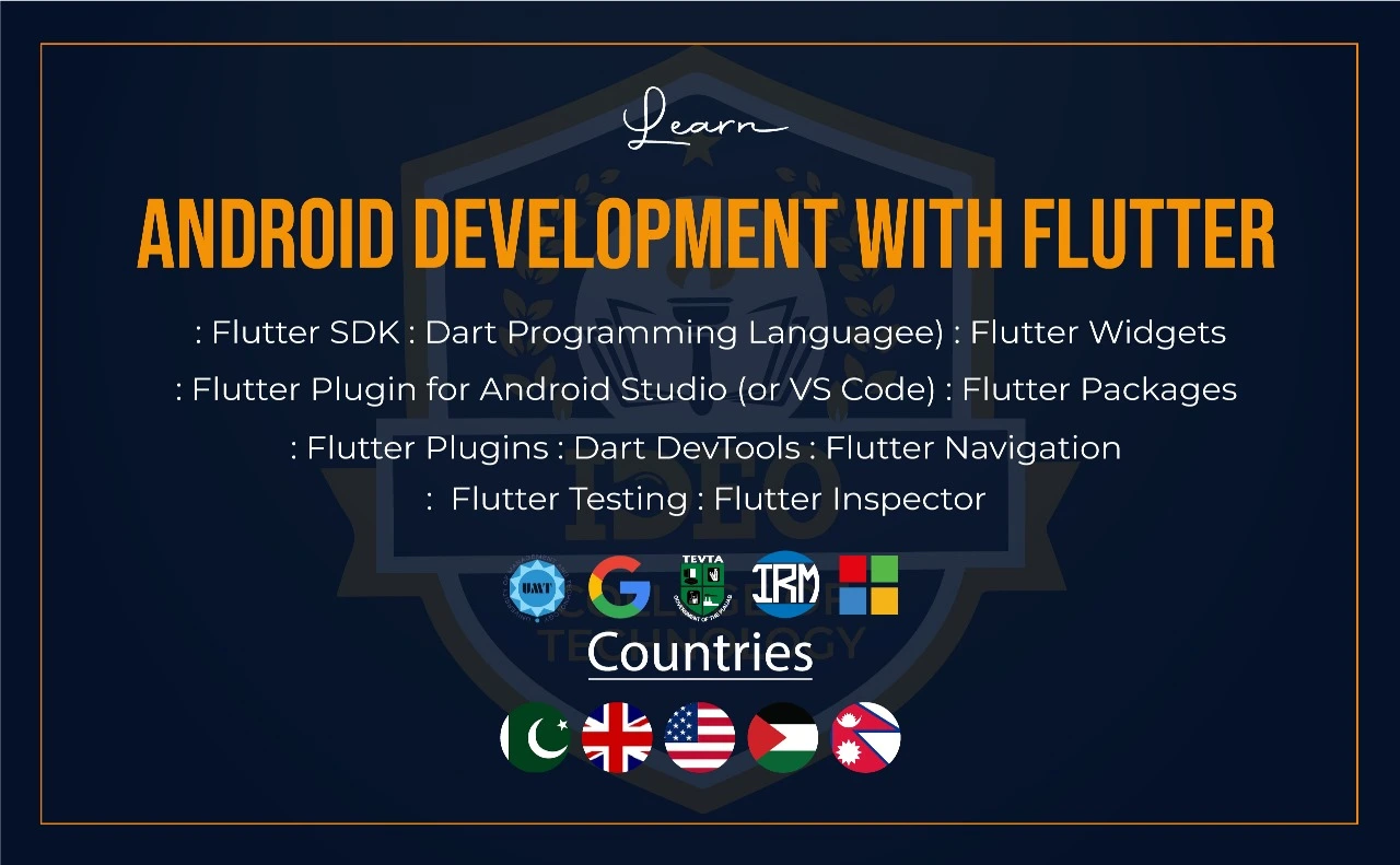 Android Development with flutter course in lahore